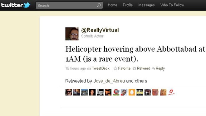 Twitter user reveals Bin Laden raid
